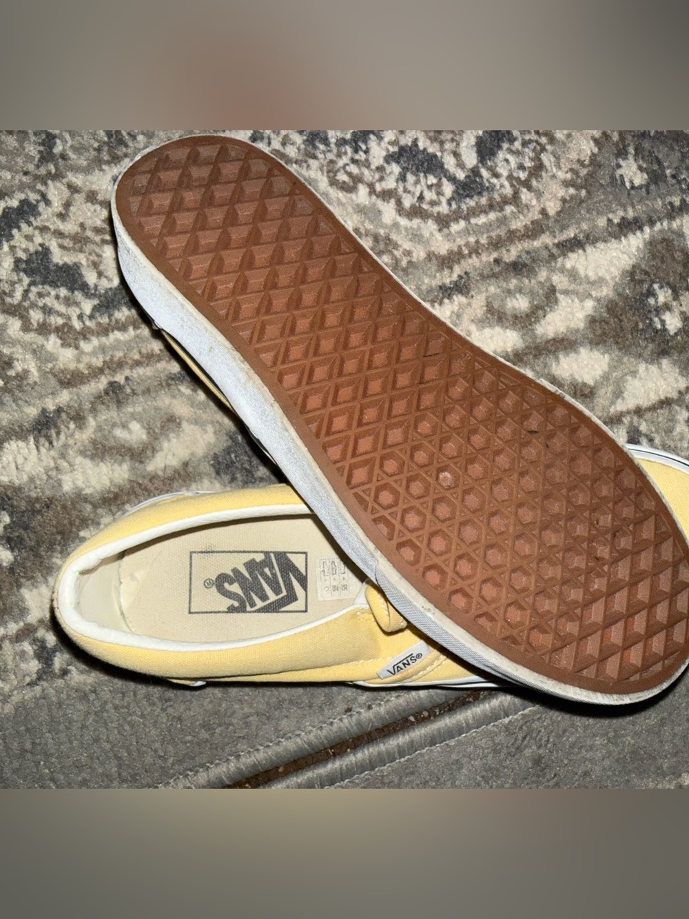 Yellow solid color slip on Vans size 8.5 women’s - Picture 2 of 3